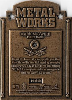 1997 Pinnacle X-Press - Metal Works Bronze #14 Mark McGwire Back