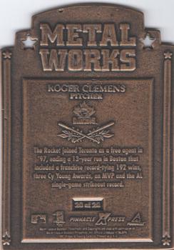 1997 Pinnacle X-Press - Metal Works Bronze #20 Roger Clemens Back