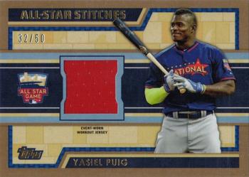 2014 Topps Update - All-Star Stitches Gold #ASR-YP Yasiel Puig Front