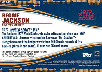 2014 Topps Update - World Series MVP Patches #WSP-RJ Reggie Jackson Back