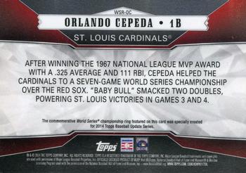 2014 Topps Update - World Series Rings Gold #WSR-OC Orlando Cepeda Back