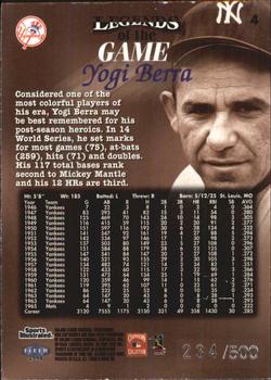 1998 Sports Illustrated Then and Now - Extra Edition #4 Yogi Berra Back