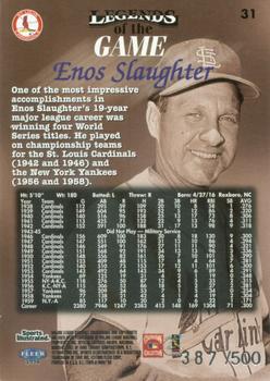 1998 Sports Illustrated Then and Now - Extra Edition #31 Enos Slaughter Back