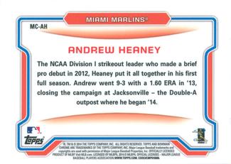 2014 Bowman Chrome - Mini #MC-AH Andrew Heaney Back