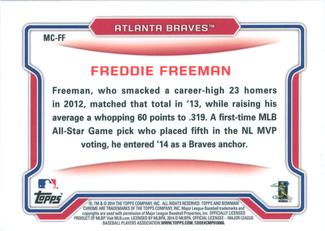 2014 Bowman Chrome - Mini #MC-FF Freddie Freeman Back