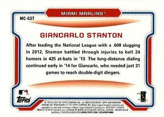 2014 Bowman Chrome - Mini #MC-GST Giancarlo Stanton Back