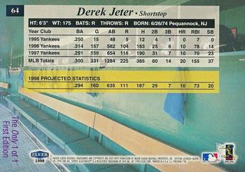 1998 Sports Illustrated - First Edition #64 Derek Jeter Back