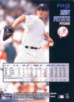 1998 Sports Illustrated World Series Fever #109 Andy Pettitte Back