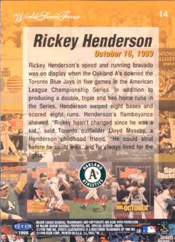 1998 Sports Illustrated World Series Fever #14 Rickey Henderson Back