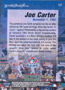 1998 Sports Illustrated World Series Fever #17 Joe Carter Back