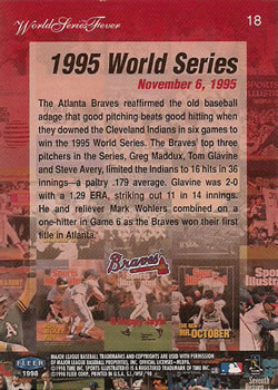1998 Sports Illustrated World Series Fever #18 1995 World Series Back