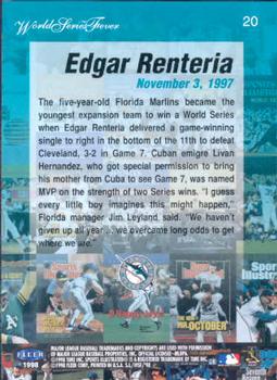 1998 Sports Illustrated World Series Fever #20 Edgar Renteria Back