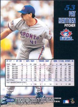 1998 Sports Illustrated World Series Fever #53 Pat Hentgen Back