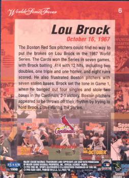 1998 Sports Illustrated World Series Fever #6 Lou Brock Back