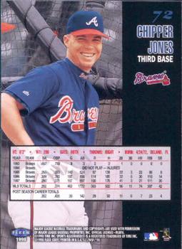 1998 Sports Illustrated World Series Fever #72 Chipper Jones Back