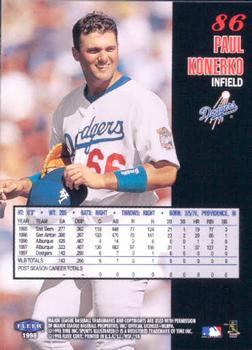 1998 Sports Illustrated World Series Fever #86 Paul Konerko Back