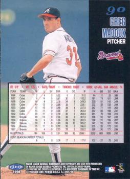 1998 Sports Illustrated World Series Fever #90 Greg Maddux Back