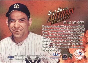 1998 Sports Illustrated World Series Fever - Autumn Excellence #8 AE Yogi Berra Back