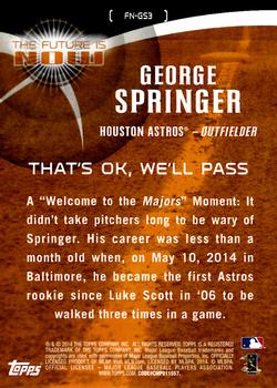 2014 Topps Update - The Future is Now #FN-GS3 George Springer Back
