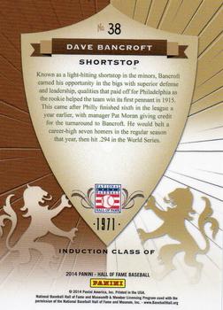 2014 Panini Hall of Fame 75th Year Anniversary - Crusades #38 Dave Bancroft Back