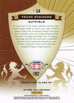2014 Panini Hall of Fame 75th Year Anniversary - Crusades #54 Frank Robinson Back