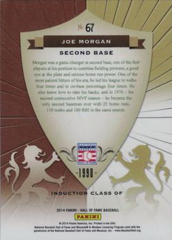 2014 Panini Hall of Fame 75th Year Anniversary - Crusades #67 Joe Morgan Back