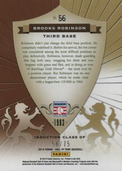 2014 Panini Hall of Fame 75th Year Anniversary - Crusades Red #56 Brooks Robinson Back