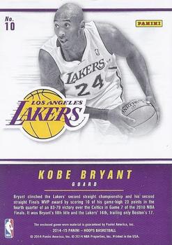 2014-15 Hoops - Authentics #10 Kobe Bryant Back