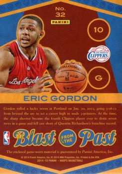 2014-15 Hoops - Blast from the Past #32 Eric Gordon Back