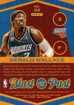 2014-15 Hoops - Blast from the Past #33 Gerald Wallace Back