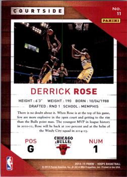 2014-15 Hoops - Courtside #11 Derrick Rose Back