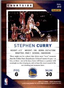 2014-15 Hoops - Courtside #20 Stephen Curry Back