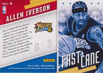 2014-15 Hoops - Fast Lane #4 Allen Iverson Back