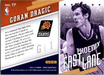 2014-15 Hoops - Fast Lane #17 Goran Dragic Back