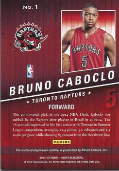 2014-15 Hoops - Freshman Fabrics #1 Bruno Caboclo Back