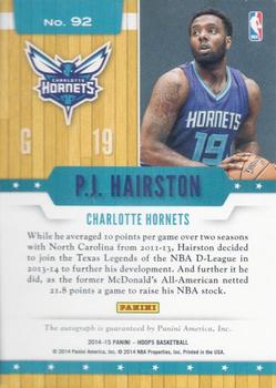 2014-15 Hoops - Great SIGnificance Gold #92 P.J. Hairston Back