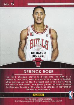 2014-15 Hoops - High Honors #5 Derrick Rose Back