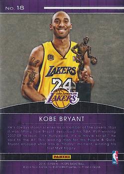 2014-15 Hoops - High Honors #18 Kobe Bryant Back