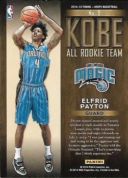 2014-15 Hoops - Kobe's All-Rookie Team #9 Elfrid Payton Back