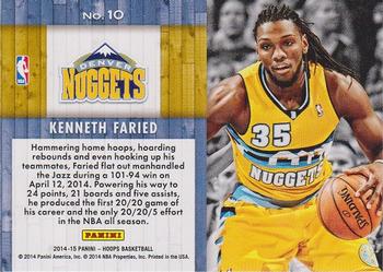 2014-15 Hoops - Lights...Camera...Action! #10 Kenneth Faried Back