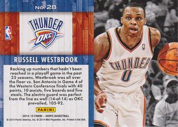2014-15 Hoops - Lights...Camera...Action! #28 Russell Westbrook Back