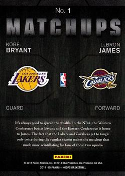 2014-15 Hoops - Matchups #1 Kobe Bryant / LeBron James Back