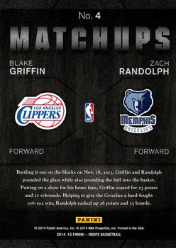 2014-15 Hoops - Matchups #4 Blake Griffin / Zach Randolph Back