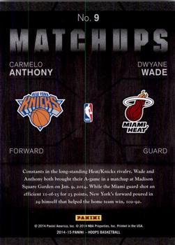 2014-15 Hoops - Matchups #9 Carmelo Anthony / Dwyane Wade Back