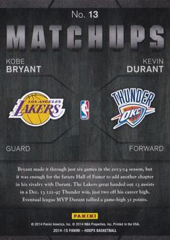 2014-15 Hoops - Matchups #13 Kobe Bryant / Kevin Durant Back