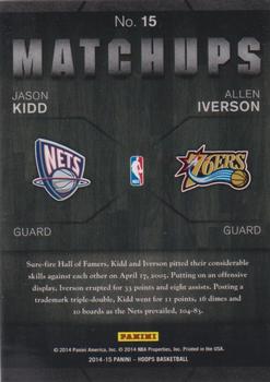 2014-15 Hoops - Matchups Artist's Proof #15 Jason Kidd / Allen Iverson Back