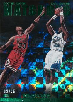 2014-15 Hoops - Matchups Green #20 Scottie Pippen / Karl Malone Front