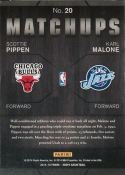2014-15 Hoops - Matchups Green #20 Scottie Pippen / Karl Malone Back