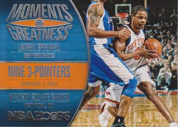 2014-15 Hoops - Moments of Greatness #4 Latrell Sprewell Front