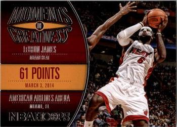 2014-15 Hoops - Moments of Greatness #5 LeBron James Front